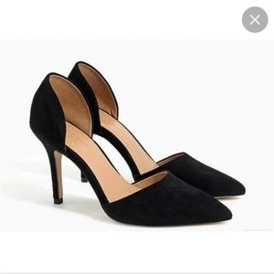 J Crew Suede D’Orsay Pump Black Brand New In Box Size 7